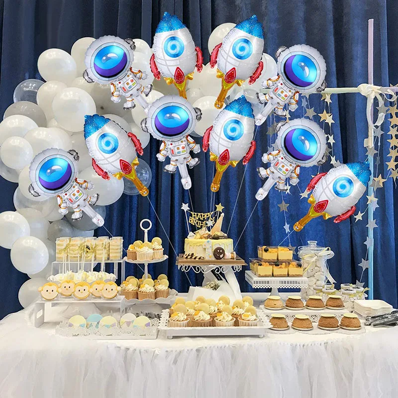 10 Palloncini 4D A Forma Di Razzo – Foglien In Alluminio Giganti 84 Cm, Decorazioni Per Feste A Tema Spazio