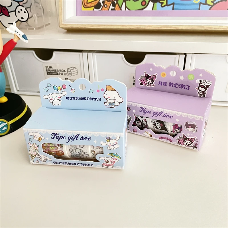 4Roll/set Cute Cartoon Character Decoration Adhesive Masking Washi Tape Kids Scrapbooking Journal Collage Material Stickers Gift 5