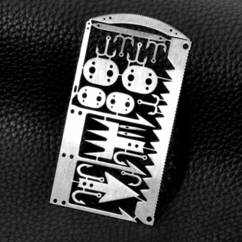 Multi Functional Pocket Tool Survival Card Stainless Steel Card Fishing Portable Practical Outdoor EDC Survival Equipment