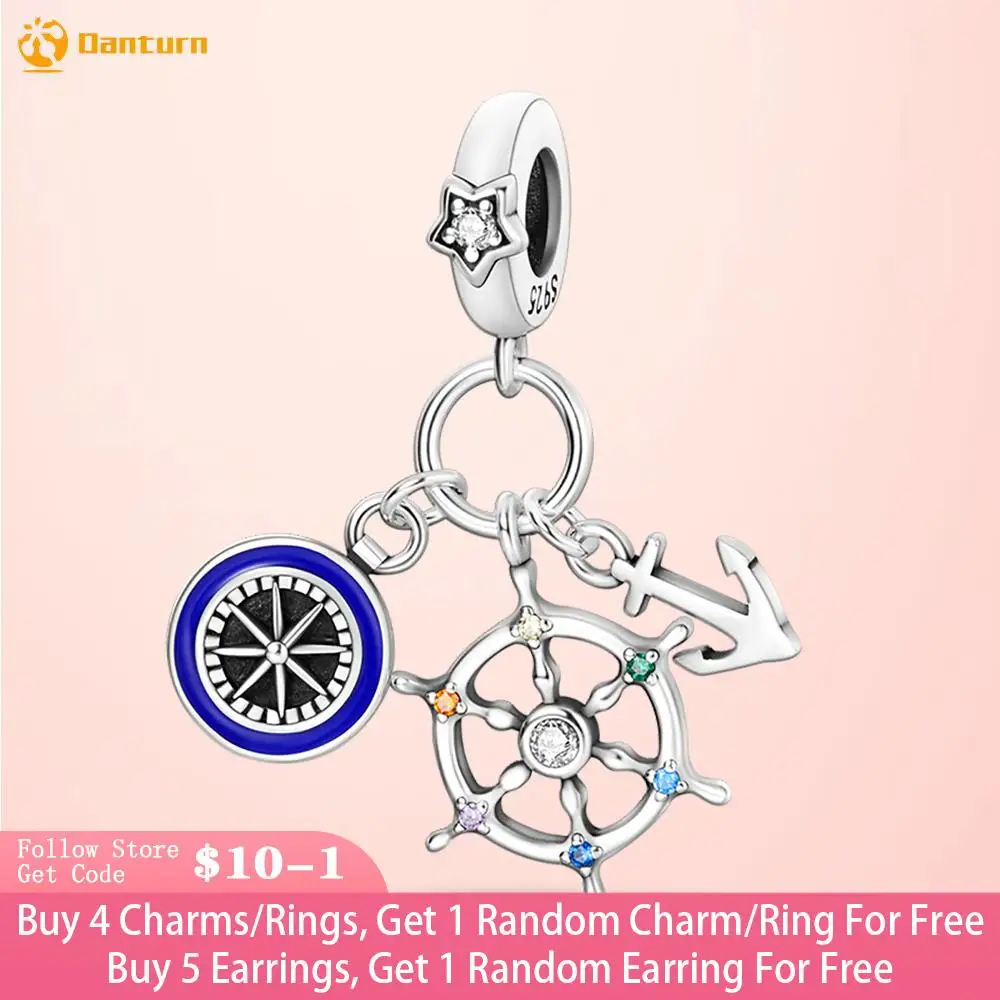 

Danturn 925 Sterling Silver Beads Nautical Combo Dangle Charm fit Original Pandora Bracelets Fashion Women Jewelry