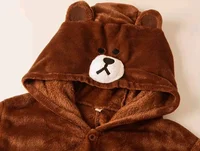 HKSNG Adult Plus Size XXL Bear Onesie Kigurumi Flannel Animal Party Zipper Button Overalls Kumamon Pajamas Suit Jumpsuit - Image 4