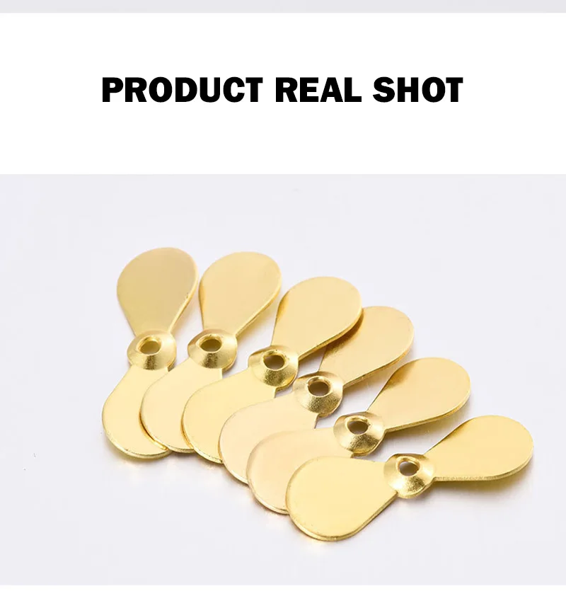 OUTKIT 50 stücke Angeln Propeller Spinner Klinge Edelstahl Harte Köder Spin Runde Weide Blatt Diy Weiß Streifen Angeln Teile – Detail 5