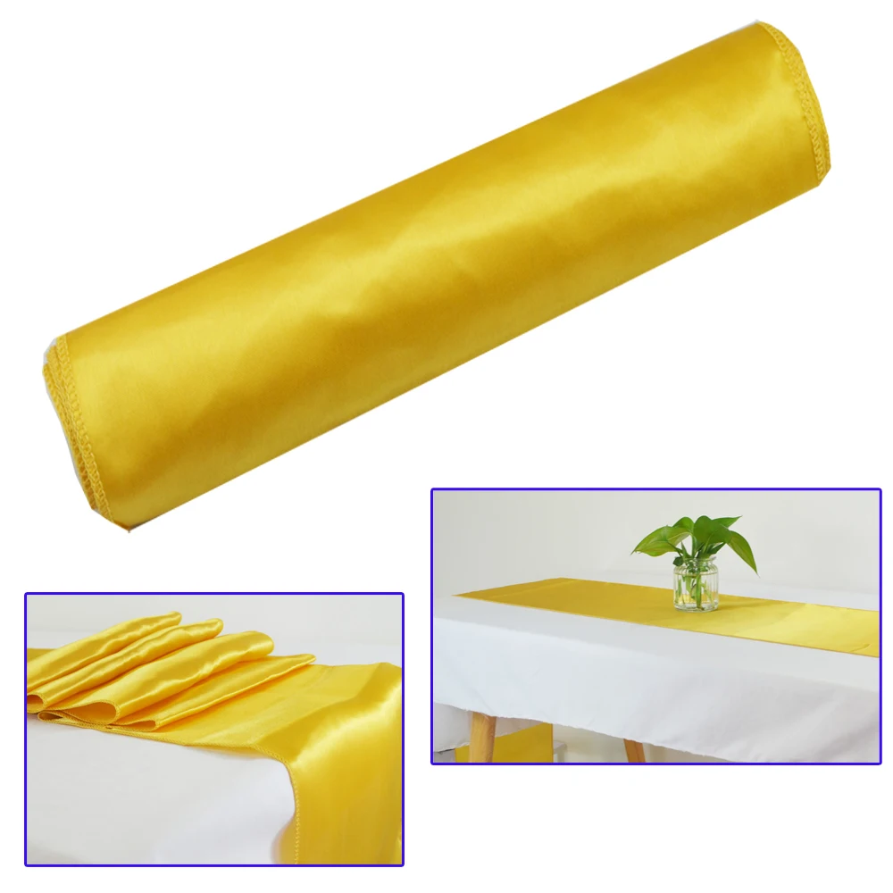 

Satin Colorful Table Runners Christmas Banquet Party Supplies Wedding Decoration Home Catering Hotel Resturant Table Runner