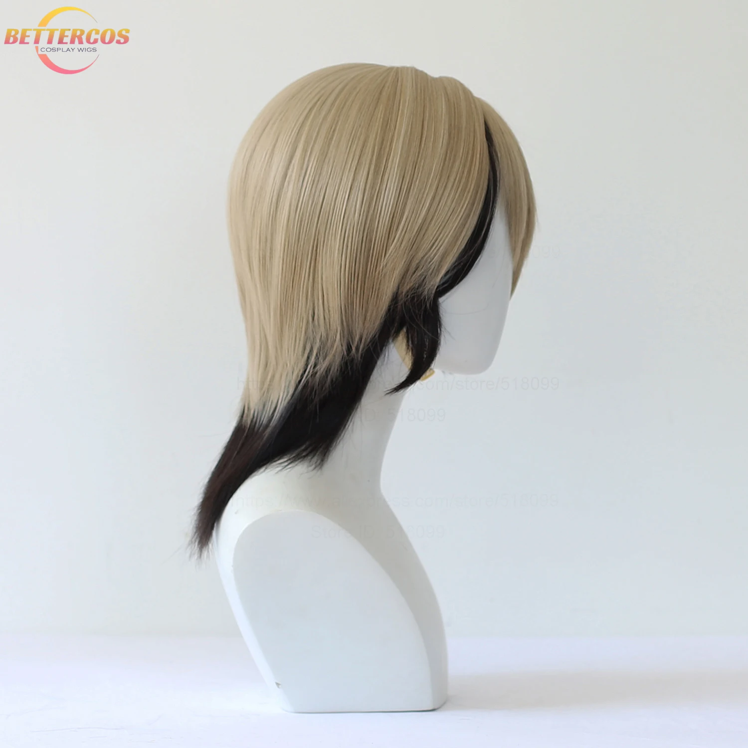 Hochwertige Zanka Nijiku Cosplay-Perücke, 42 cm, gemischte Farben, hitzebeständiges Kunsthaar, Party-Kostüm, Anime-Perücken + Perückenkappe – Detail 4