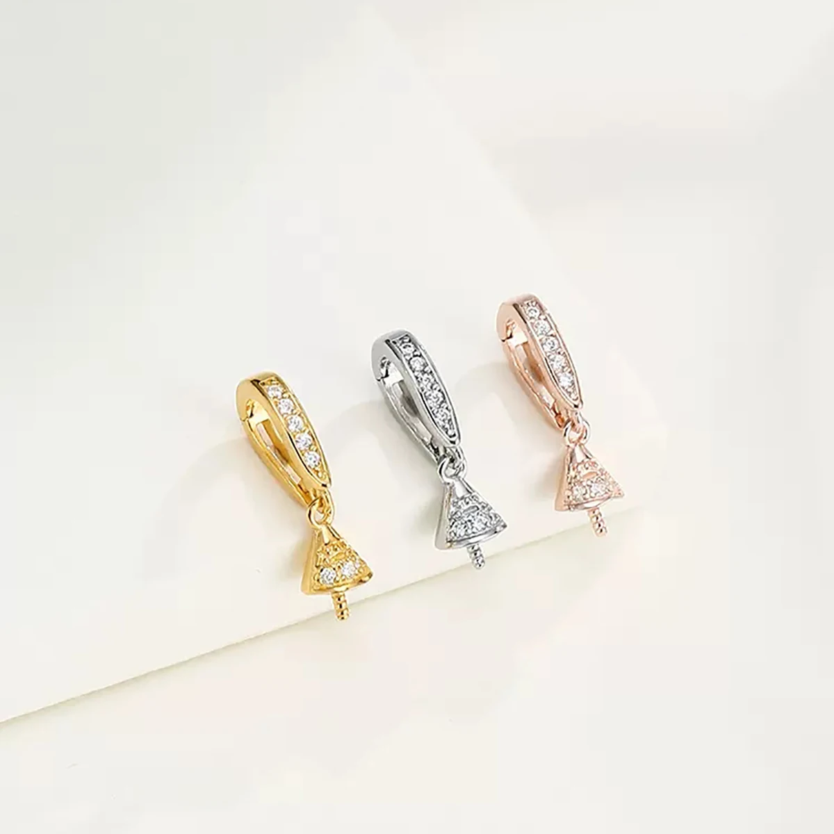 2pcs 925 Sterling Silver Multiple Styles Screw Jewelry Accessories Pendant Needle Pearl Hanging for DIY Charms Jewelry Making