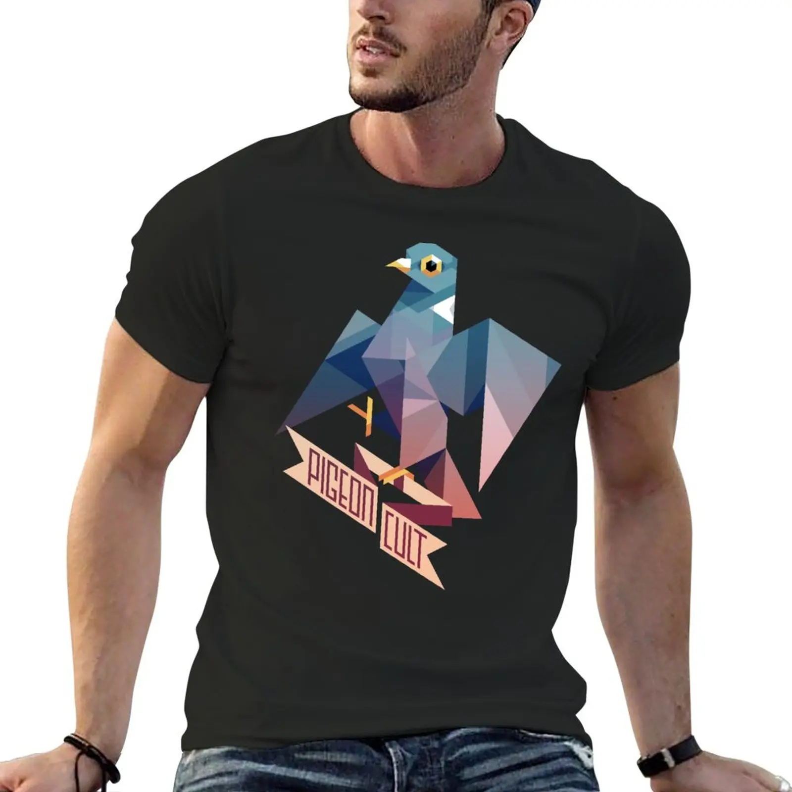 

New Pigeon Cult T-Shirt customized t shirts black t shirts funny t shirts Short sleeve plain white t shirts men