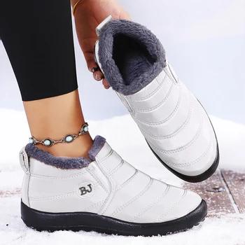 Winter Warm Snow Boots Women Men Arctic Insulation Thick Sole Non Slip Outdoor Booties Comfortable Round Toe PU Sole Shoes 1