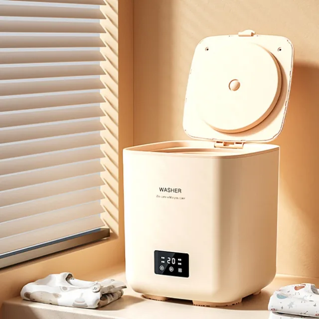 Automatic Mini Washing Machine, 7L Capacity, Compact Sock and Underwear Cleaner, Automatic Water Filling, Convenient Washing 1