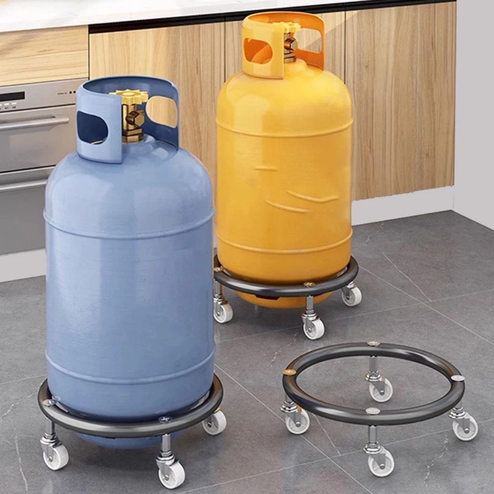 360° Rotation Movable Propane Cylinder Base Holder 100 Lbs Load-Bearing Capacity Stainless Steel Propane Tank Dolly With Brakes