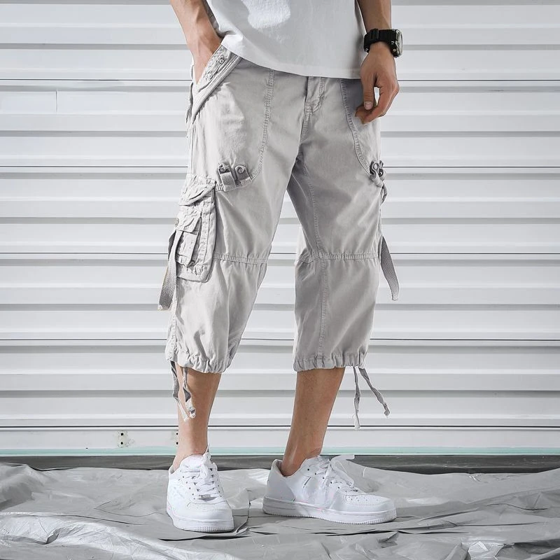 Pantalones cortos de camuflaje para hombre, estilo cargo, para senderismo, de combate, de camuflaje, estilo bermudas, de diseñador, de moda, elásticos, de algodón de lujo, holgados, 2024