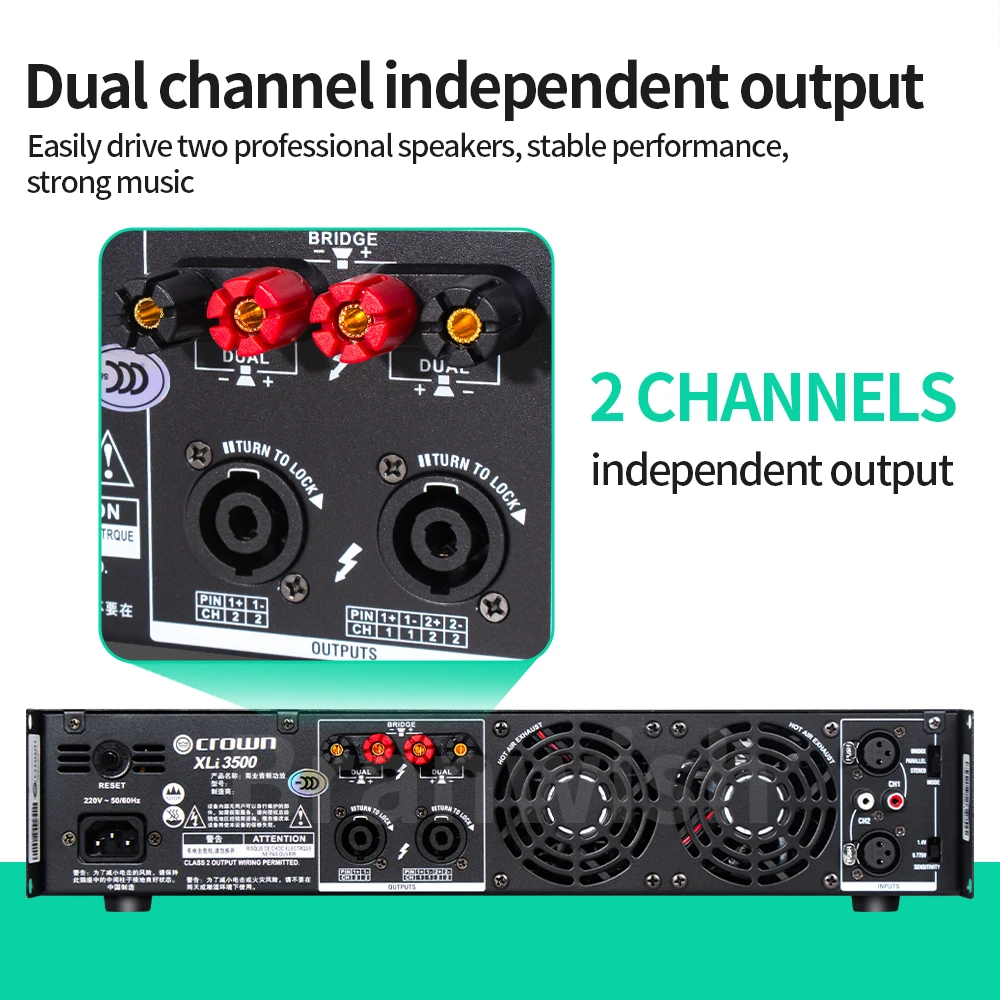 Power Amplifier Professional Audio DJ Equipment XLi 3500 For Line Array Speakers Subwoofer Speakers Stage Wedding KTV Home Use