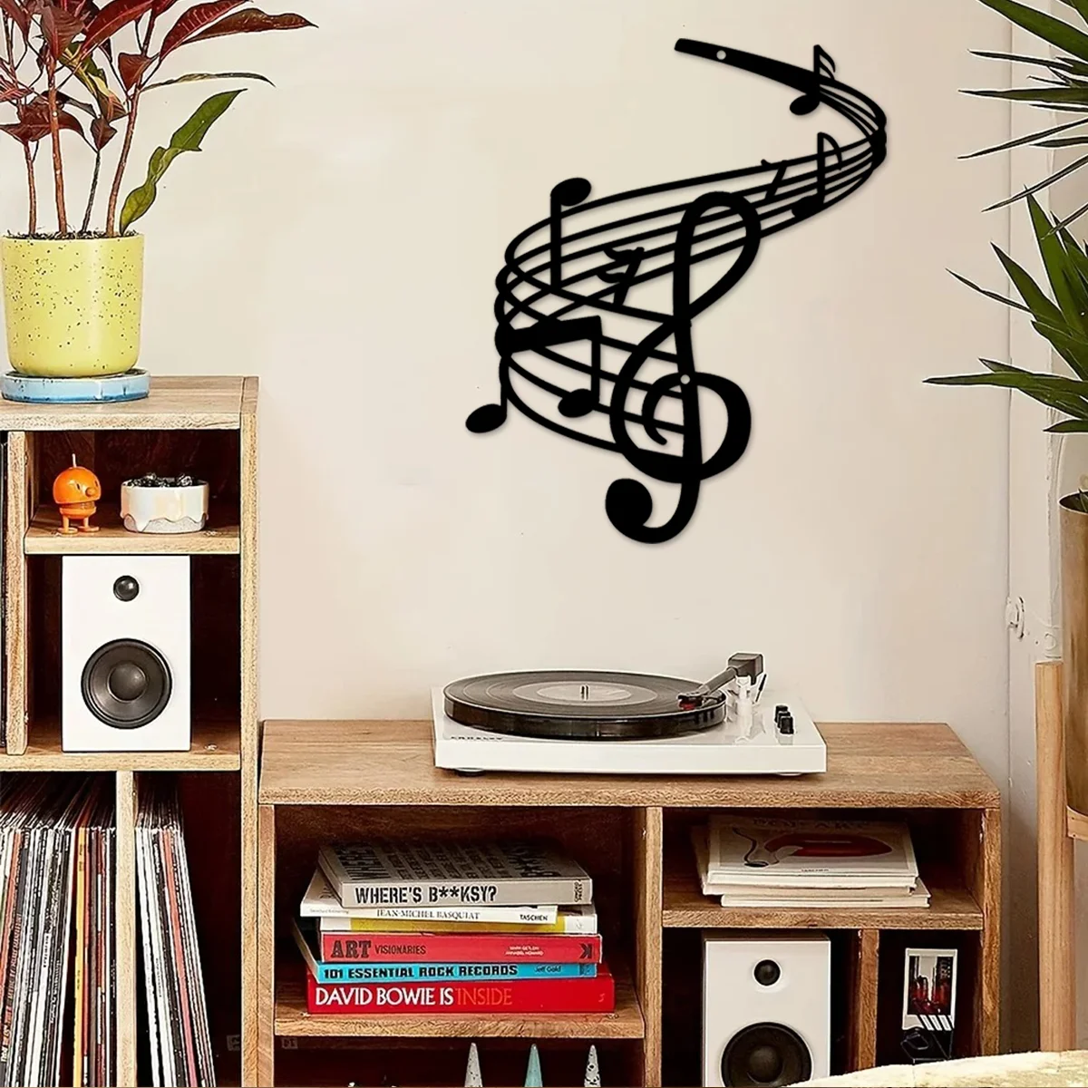 

Music Notes Art Metal Home Decor Black Wall Hanging Signs Wall Sculpture Home Bedroom Kitchen Garden Housewarming Gift Wall