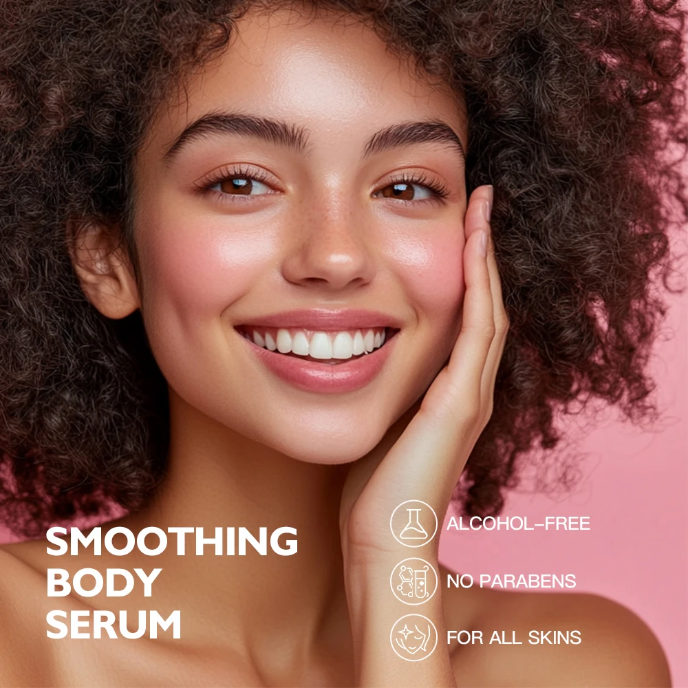 Glossy Body Serum for Wrinkles Smoothing Body Serum Hyaluronic Acid Vitamin E Glycerin Shea Butter Hydrating Nourishing Repair 5
