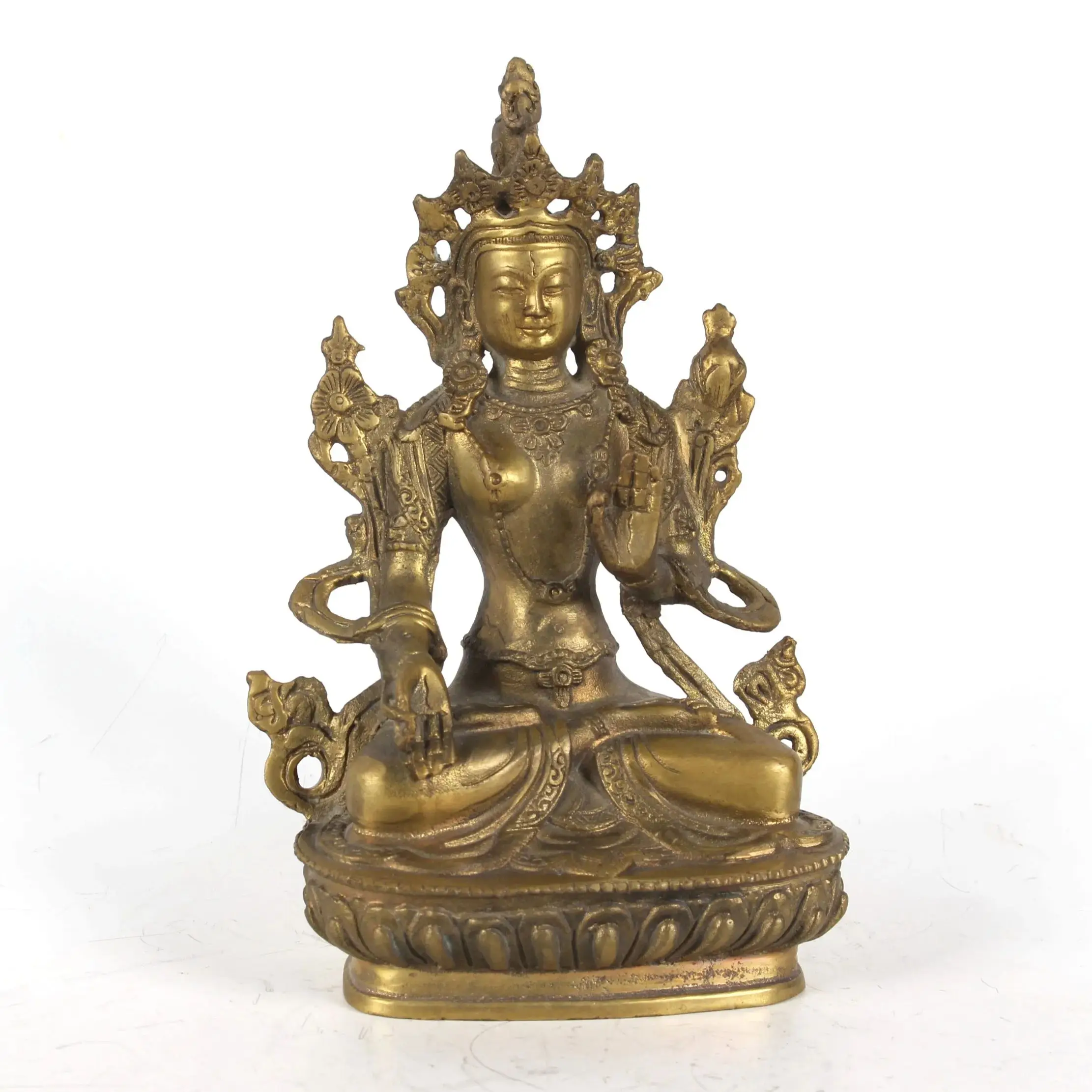 

Китайская народная коллекция, статуя будды ручной работы из чистой бронзы, украшение для дома, выставки с именами