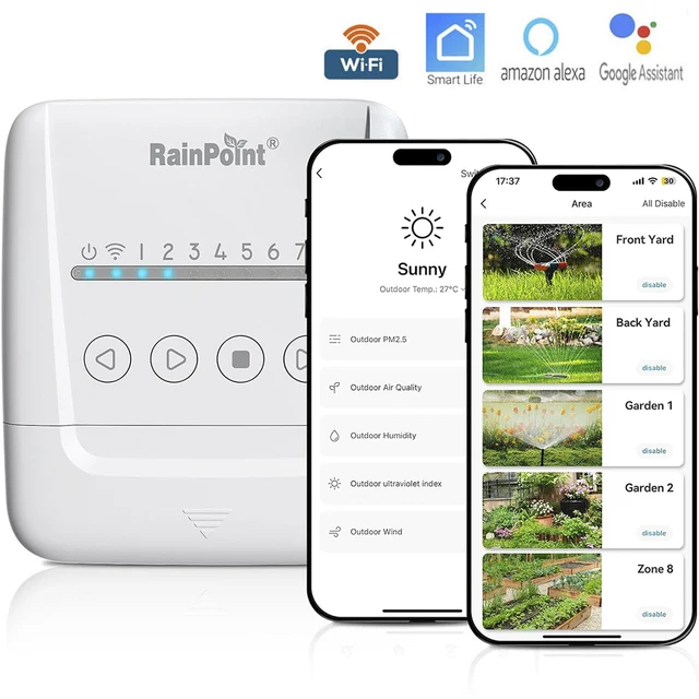 RAINPOINT 8 Zone Smart Sprinkler Controller,WiFi Sprinkler System Controller,APP Control Irrigation System, Sprinkler Timer 1