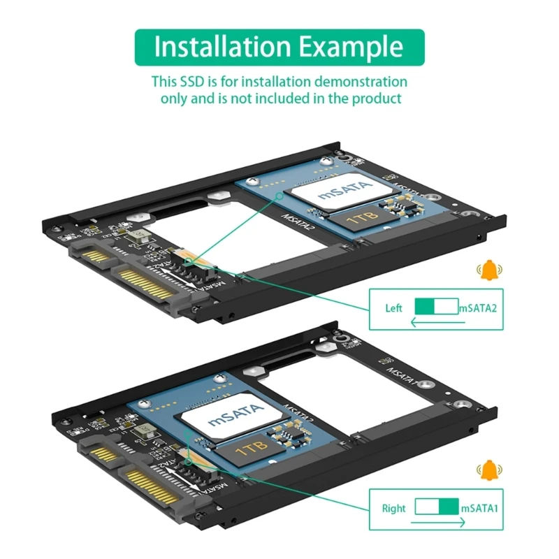 896F mSATA SSD 2.5인치 Sata3.0 어댑터 변환기는 mSATA SSD를 7mm 2.5인치 SATA로 유지합니다.