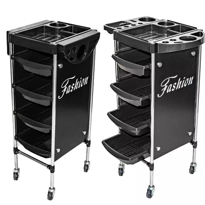 

Beauty Salon Trolley Rolling Cart Hair Styling Tray with Drawers SPA Hairdressing Station Barber Service Cart Storage Stand