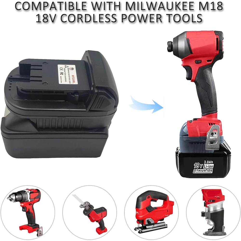 MT20ML Adapter for Makita 18V Li-ion Battery BL1830 BL1860 BL1815 Convert to for