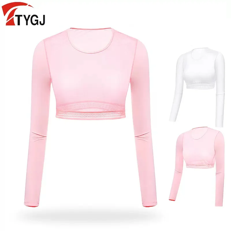 Women Summer Golf Clothing Adjustable Sun Protection Mesh Underwear Ice Silk Bottoming Shirt women golf clothing