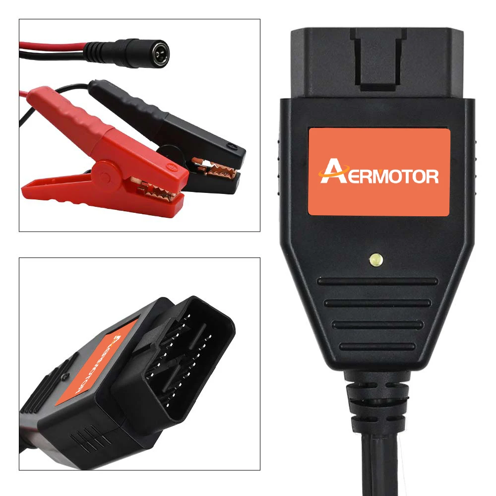 Aermotor Power Supply Tool Battery  Connectors Emergency Power For OBDII 2in1 Automotive Memory Protector 3
