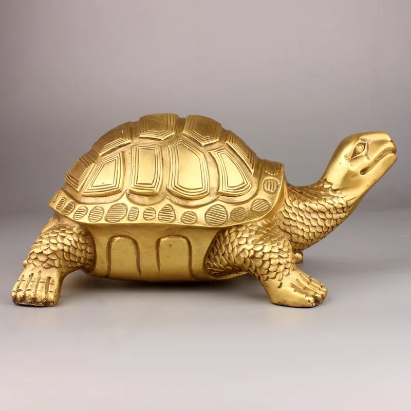 Brass Feng Shui Turtle Tortoise Statue Lucky Animal Sculpture for Longevity Home Office Decoration Figurine Gift Study ornament ornament crafts miniature figurines resin ornaments miniature ornament resin crafts turtle ornament