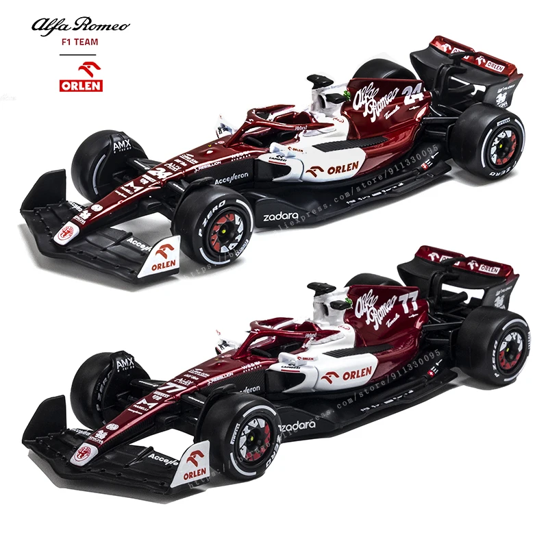 Escala 1:43, 2022, F1, C42, #24, Guanyu Zhou, #77, Valtteri Bottas, juguete coleccionable