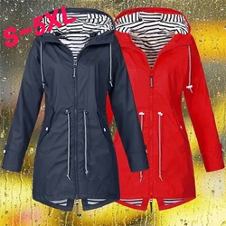 2023 Women's Outdoor Waterproof and Rainproof Jacket Running Jacket Mountaineering Hooded Sleeve Hooded Windproof Jacket