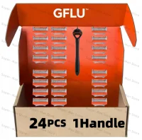 Lames de rasoir de sécurité originales pour hommes à 5 couches, anti-friction, tête de rasage manuelle, recharges pour rasoir à barbe pour un rasage en douceur 3