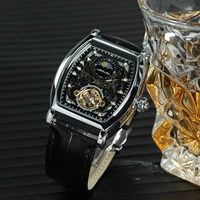 AOKULASIC Business Mechanical Watch for Men Fashion Tourbillon Skeleton Automatic Mens Watches Top Brand Luxury Leather Strap