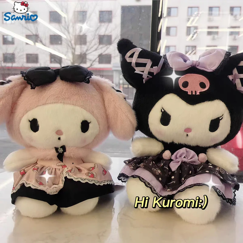 

25cm New Sanrio Kawayi Kuromi Melody Banquet Plush Toy Cute Pillow Room Decoration Children Large Doll For Kids Birthday Gifts