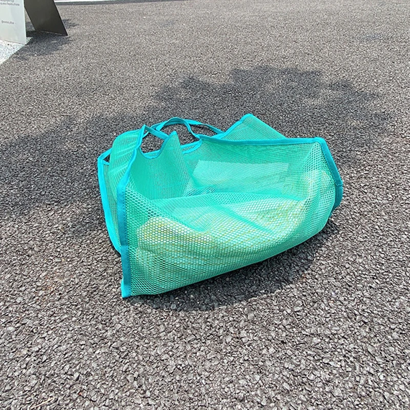 Fashion Mesh Hollow Out Handbag Design Beach Travel Package For Women Shoulder Bag Large Capacity Female Summer Shopping Totes