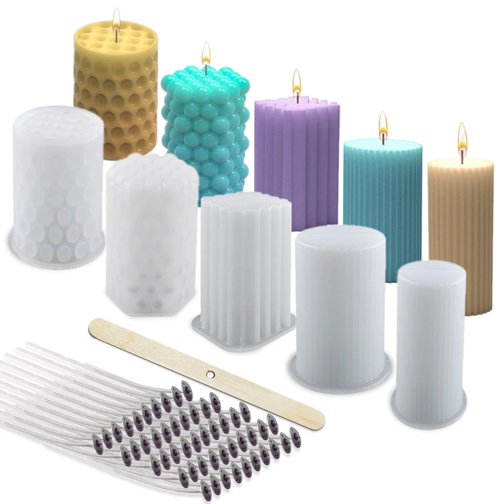 DIY Cylindrical Candle Silicone Mold 3D Art Super Easy To Demold