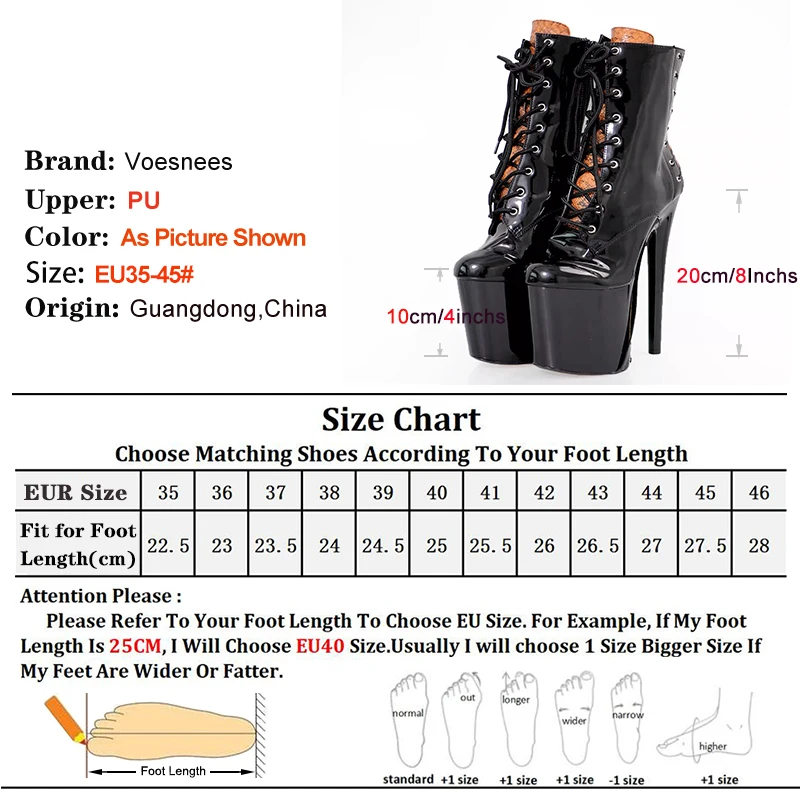 Women Platform Pole Dance Boots Brand Design Hollow Laceup Nightclub Short Boots 20CM Stiletto Exotic Party Shoes Stripper Heels