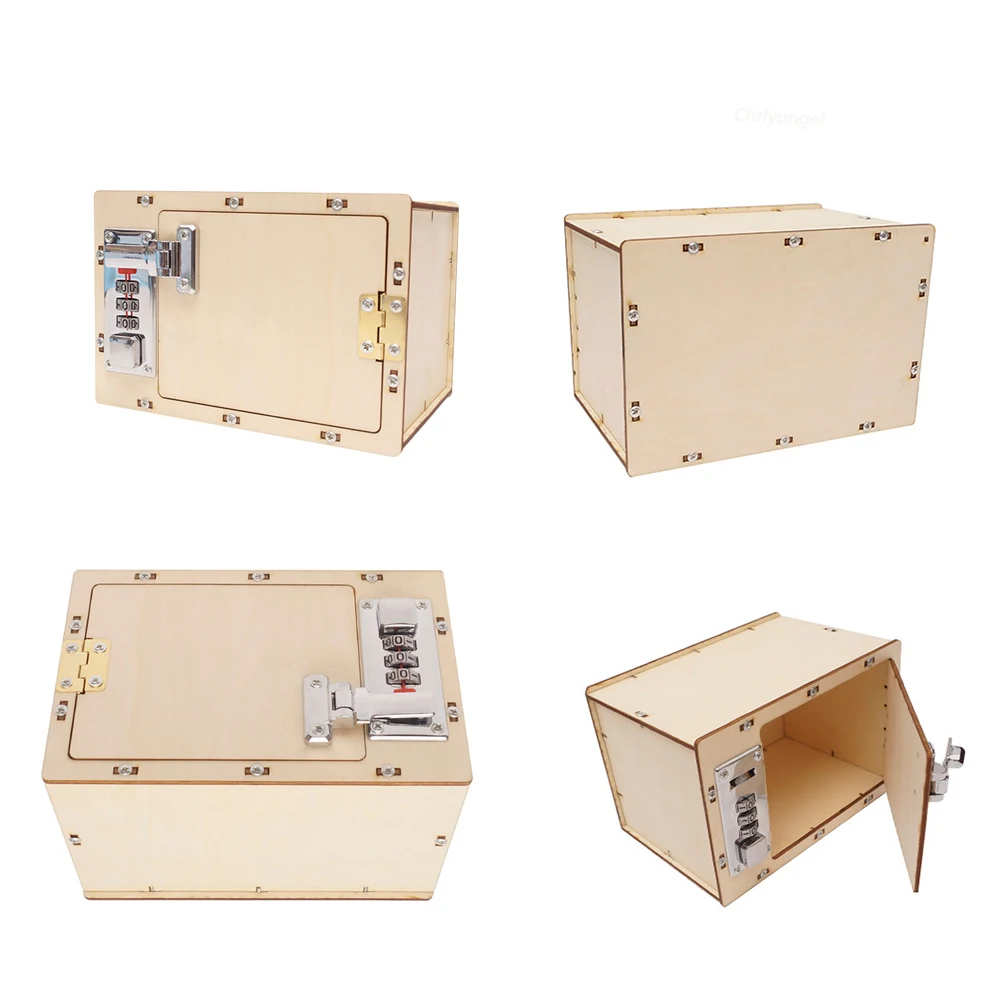 DIY Wooden Password Box for Kids Assembling Code Box Science School Pr ...