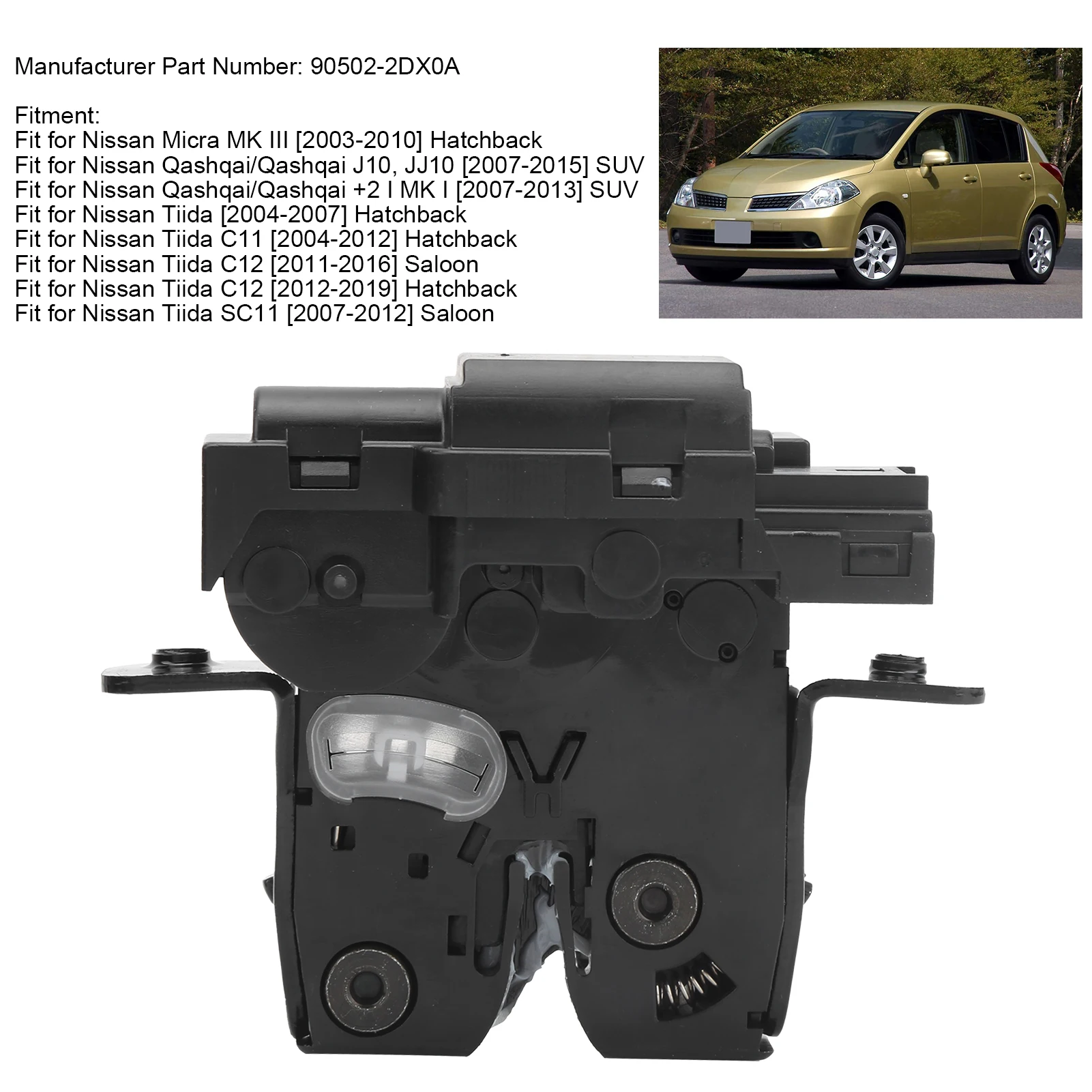 

Запасной механизм для задней двери для Micra/Qashqai/Tiida 90502 ‑ 2DX0A