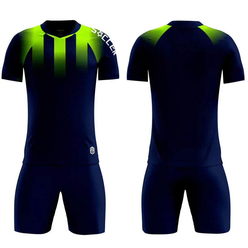 Children's Football Kit Men's Soccer Team Jersey Sets Vertical Stripe Sports Suit Quick Drying Fabric Uniform 6years