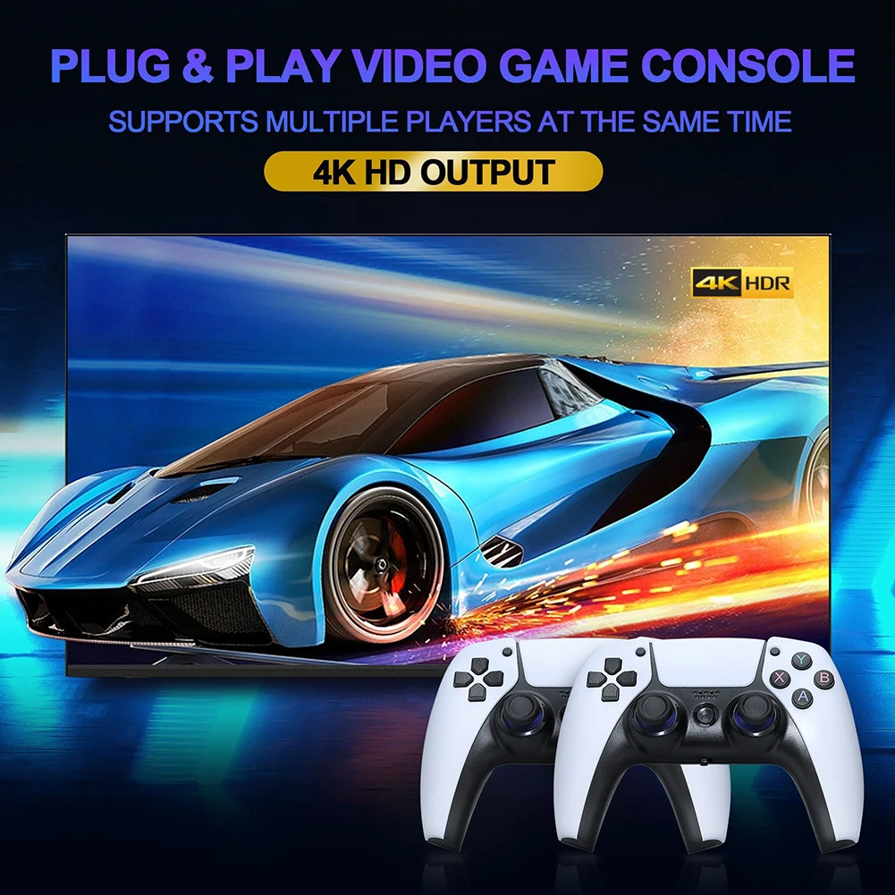 Game Stick 4K Retro Video Game Console Wireless Controllers TV HD 10000+  Games Handheld Game Console For PS1/MAME/GBA Emulators