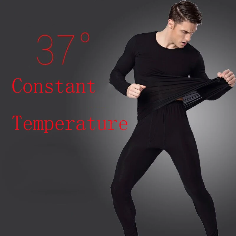 Thermal Underwear Winter 37 Degree Constant Temperature for Men Ultrathin Elastic Seamless Long