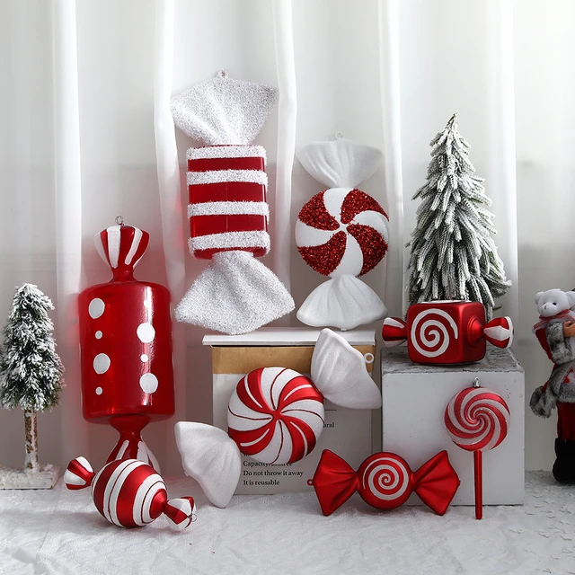 Red White Candy Christmas Tree Decorations | Candy Sweets ...