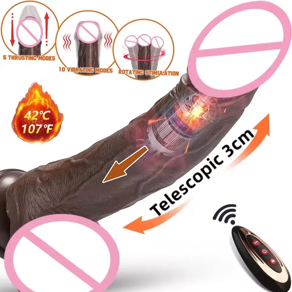 Realistic Vibrator Dildo Telescopic Anal Plug Female Vaginal Penetration Masturbator Heated sex toys For Women Penis