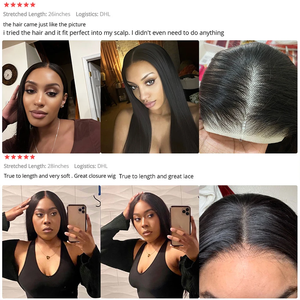 200% Glueless Wig Human Hair Ready To Wear HD Lace Wig Straight Pre Cut Glueless PrePlucked Human Wigs Ready To Go