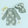 Tregren Toddler Boys Rash Guard Swimsuit Long Sleeve Turtle/Dinosaur Print Infant Bathing Suit Swimwear with Swim Caps Beachwear 1