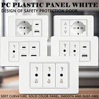 118 PC พลาสติกแผงซ็อกเก็ต USB Type-C 20W Fast CHARGING อิตาลีชิลีสมาร์ท Wall Outlet ปลั๊กสวิตช์ไฟสีขาว Home Office 1
