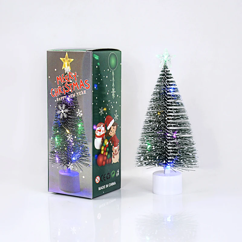 3/1pcs Luminous Christmas Tree Mini Desktop Ornaments Xmas Home Decoration New Year Christmas Party Gifts Supplies Random Color