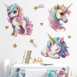 Colorful Unicorn Vinyl Wall Sticker for Children's Room Decor (XA111)