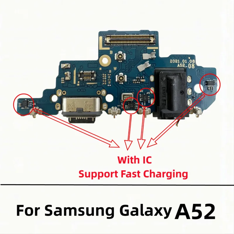 

USB зарядное устройство док-станция разъем зарядный порт гибкий кабель для Samsung Galaxy A52 A525 A525F