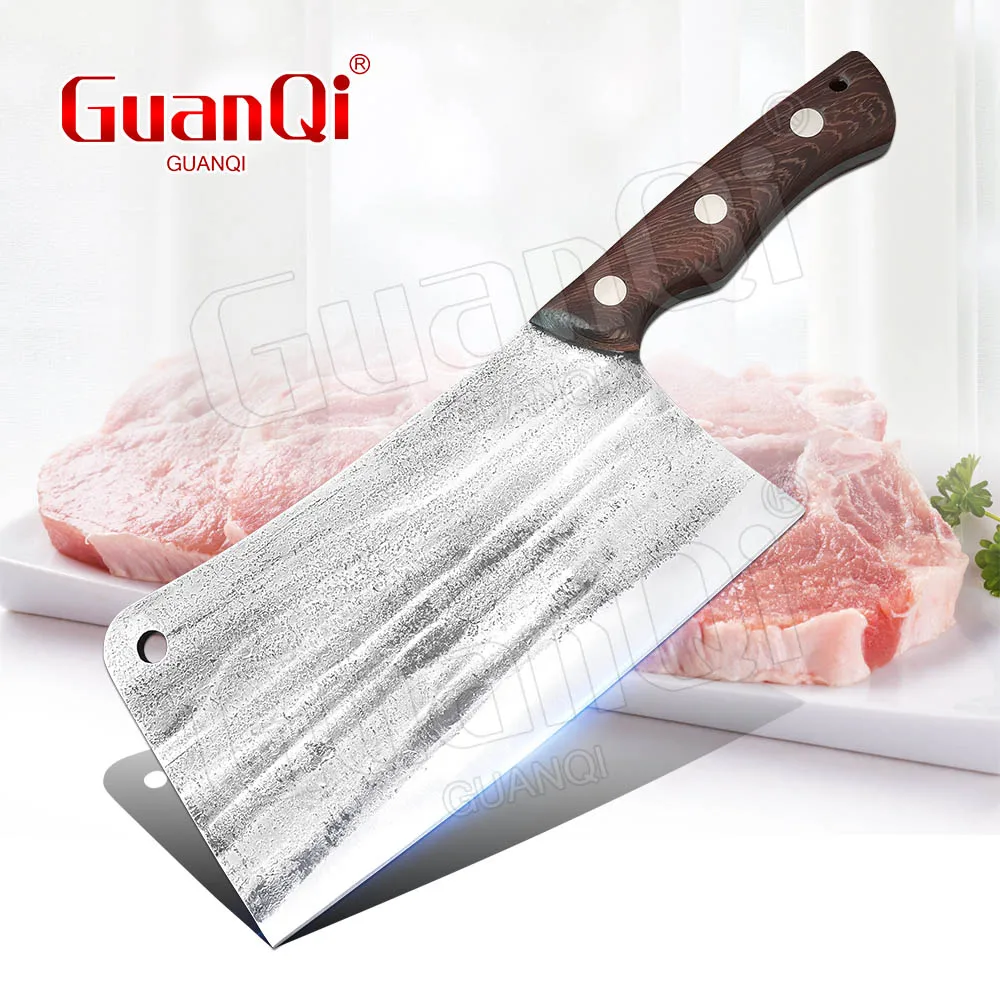 

8 in Forged Kitchen Butcher Knife Stainless Steel Meat Cleaver Fish Fruit Vegetables Chopping Slicing Bone Cutter Cooking Knife
