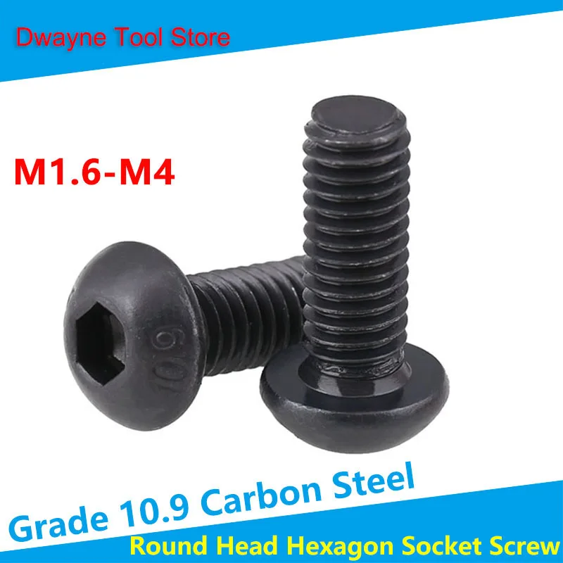 

10.9 High Strength Mushroom Head Hexagonal Screw Semicircular Head Hexagonal Screw M1.6-M4 【20PCS】