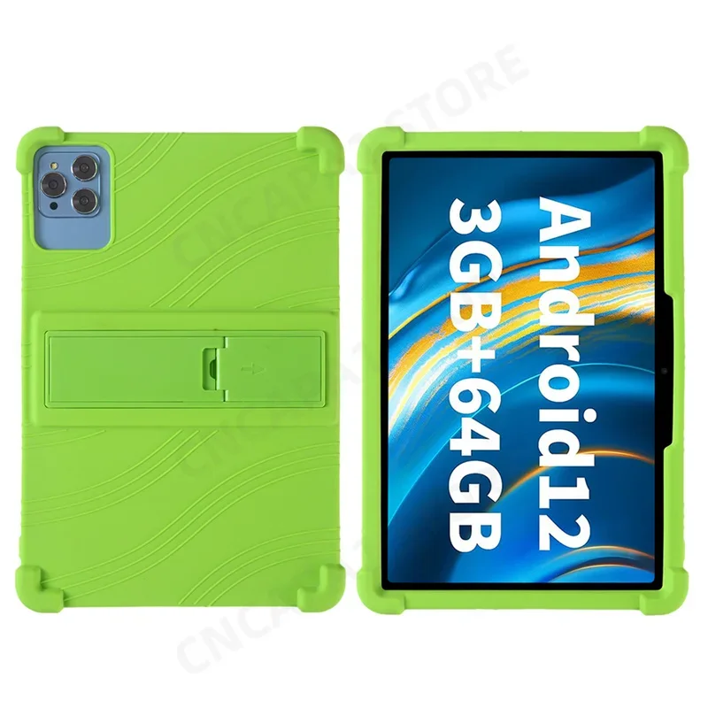 Durable Soft Silicone Tablet Cover with Kickstand - Thicken Shockproof Protective Case