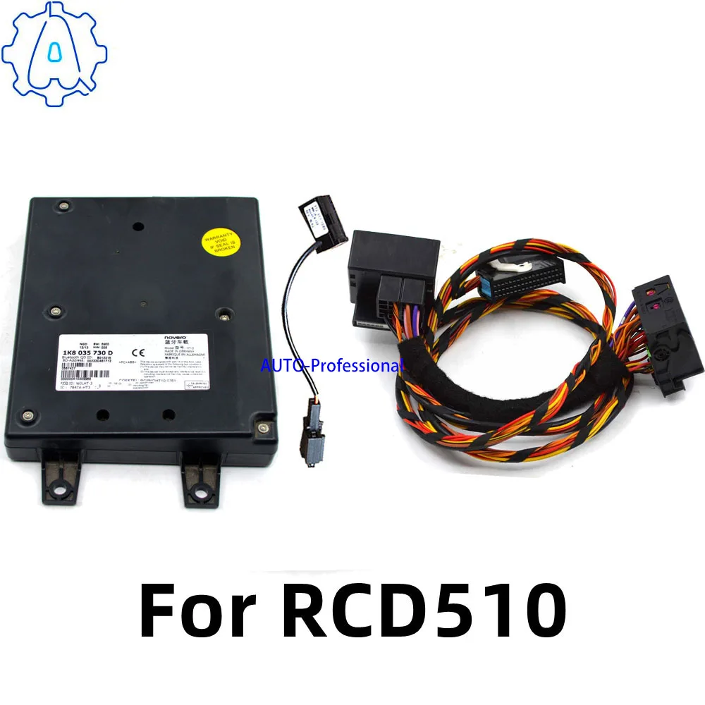 9W2 블루투스 호환 모듈 + 플러그 앤 플레이 하네스 (마이크 포함), 1K8 035 730 D, VW Golf MK6 Jetta MK5 Fit RCD510 용